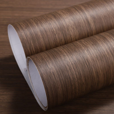 (HOT) สติกเกอร์สีน้ำตาลหนาลายไม้มีกาวในตัวโต๊ะตู้ไม้ไม้ลำโพงวอลนัทปรับปรุงประตูกระดาษลายไม้