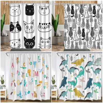 【CW】✕☑♞  Cartoon and Shower Curtains Animals Kids Curtain Fabric Children Set