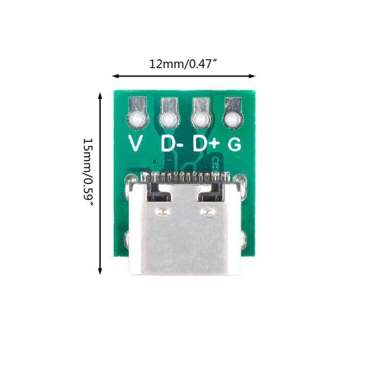 diy-m-icro-usb-เชื่อมต่อ16-pins-ประเภท-c-3-1-usb-หญิงแจ็คซ็อกเก็ต-pcb-อะแดปเตอร์สำหรับการส่งข้อมูล-ชาร์จทนทาน