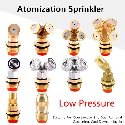 Brass Atomizing Spray Fitting Nebulizer Water Sprinklers Heads Garden Irrigatio Misting Nozzle Greenhouse Yard Cooling Cocina