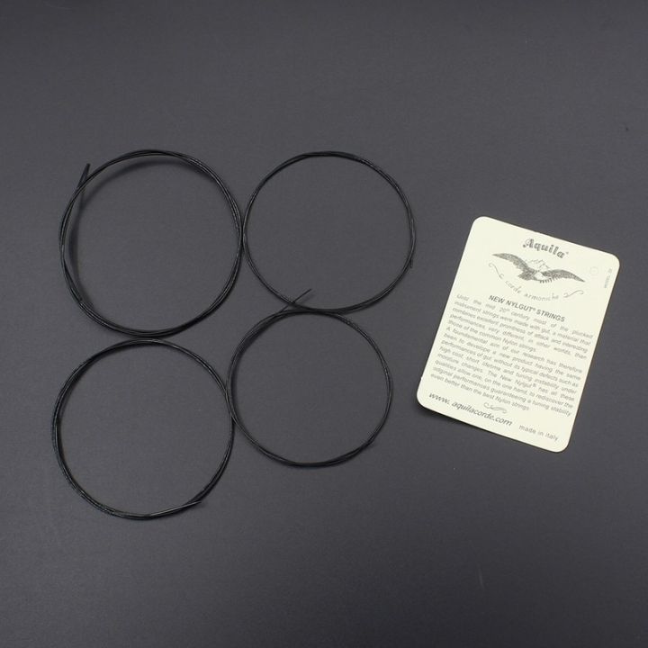 black-white-nylon-ukulele-string-durable-top-quality-accessories-for-stringed-instrument-player-4pcs-set