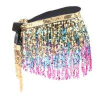 hot【DT】 Sequin Belly Hip Wrap Scarf Skirt Dancing Costume Dancewear Raves