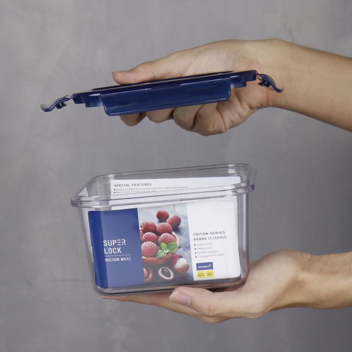 กล่องถนอมอาหาร-กล่องใส่อาหาร-เข้าไมโครเวฟได้-ความจุ-1-150-ml-ป้องกันเชื้อราและแบคทีเรีย-แบรนด์-super-lock-รุ่น-6886