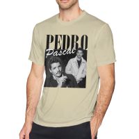 T-Shirts Men Pedro Pascal Vintage Cotton Tee Shirt Round Neck Short Sleeve T Shirt Party Clothes