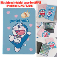 ใหม่ทาสีแบบ Case สำหรับ iPad Mini 1 2 3 4 5 6 Mini 4 5 Mini 6หนาป้องกันการล่มสลายเกราะป้องกันน่ารักโดราเอมอนปก Case