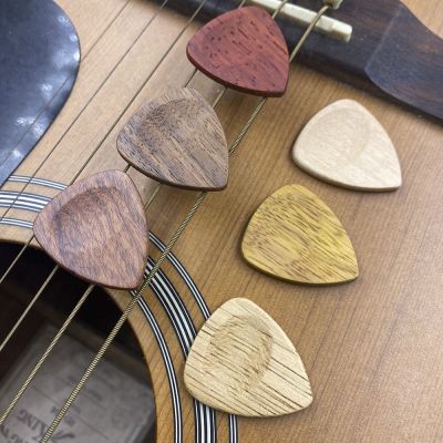 Genuine Wooden Guitar Picks 2.5mm Heavy Smooth Blank Wood Plectrum Mediator Acoustic Electric Bass Guitar Accessories