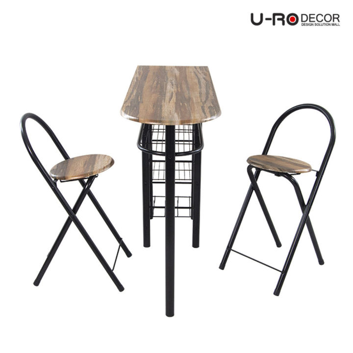 u-ro-decor-รุ่น-illinois-อิลลินอยส์-ชุดโต๊ะรับประทานอาหาร-โต๊ะบาร์-1-เก้าอี้บาร์-2-ตัว-kitchen-bar-table-set-โต๊ะ-โต๊ะกินข้าว-โต๊ะเคาท์เตอร์บาร์