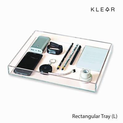 KlearObject Rectangular Tray (L) ถาดอะคริลิคใส A4 ถาดใส่ของ ถาดใส่อุปกรณ์  ถาดเอนกประสงค์ วางของบนโต๊ะ ถาดอะคริลิค