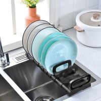 【cw】 Plate Organizer Ajustable Dish Drying Rack Large Capacity Bowl Holder Detachable Drainer Partition