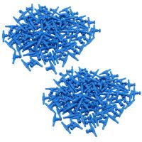 200Pcs Blue Plastic 2 Way Aquarium Fish Tank Air Pump Control Valve for 4mm Air Pipe