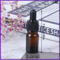 ZHUHAO Rilakku 5 10 15 20 30Ml ขวดดรอปเปอร์แก้วสีน้ำตาลเปล่าพร้อมปิเปตสำหรับน้ำมันหอมระเหย