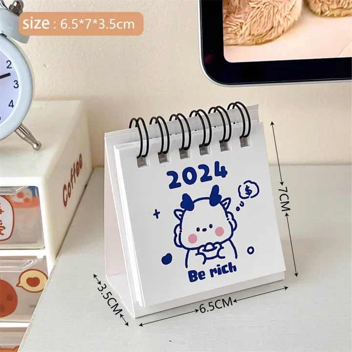 2024-creative-calendar-cartoon-calendar-mini-desktop-calendar-student-self-discipline-calendar-clock-in-calendar-book-2024-creative-calendar-simple-decoration-calendar-small-calendar-mini-calendar-boo