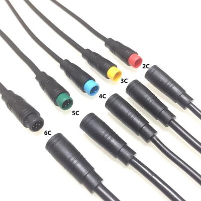 2 6 Pin M8Electric Bike Butt Plug Waterproof Cable Male Female Connector 30CM 24AWG 5 Pairs Cable Male And Female Connectors
