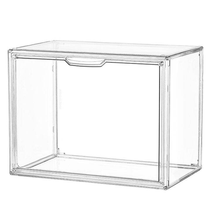 transparent-desktop-book-organizer-dustproof-magazine-storage-box-thickened-plastic-display-rack-bookshelf-display-case