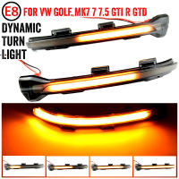 สำหรับโฟล์คสวาเกน VW G Olf MK7 7 GTI R GTD 2013 2015 2016 2018ไหลน้ำไฟกระพริบกระพริบแสง LED แบบไดนามิกเลี้ยวแสง