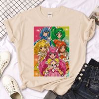 Precure Tshirt อะนิเมะสำหรับผู้หญิงเสื้อยืดการ์ตูนญี่ปุ่นฤดูร้อนเสื้อผ้าลายตลก