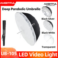 AMBITFUL 41 inch 105cm Deep Parabolic Black Silver White Reflective Umbrella Studio Light Umbrella Diffuser Cover Cloth