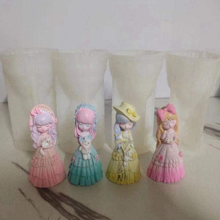 4-pcs-3d-cartoon-little-girls-doll-taper-candle-molds-for-wax-aromatherapy-making-diy-holiday-gifts-candle-mold