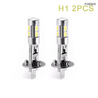 ✨[nappa] 2ชิ้นหลอดไฟ LED H3 H1สำหรับรถยนต์หลอดไฟ LED สีขาว6000K 10-SMD พลังงานสูง5630ถอดรหัสรถยนต์ไฟตัดหมอกขับรถโคมไฟอัตโนมัติ DRL