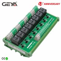 Geya 5vdc โมดูลอินเตอร์เฟซรีเลย์8ช่องสัญญาณ12Vacdc 24Vacdc แผงราง Din สำหรับบอร์ด Plc อัตโนมัติ