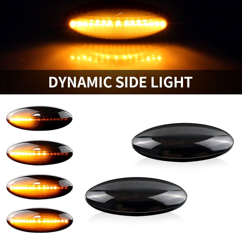ZR For 2Pc Car Dynamic Side Marker Lights For Toyota Yaris 2005-2011 Corolla Auris RAV4 Sequential Blinker Turn Signal Streamer