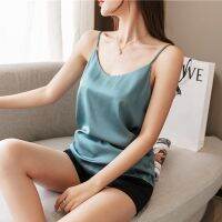 New Satin Silk Sling Slim Vest Womens Breathable Super Soft Solid Color Undershirt