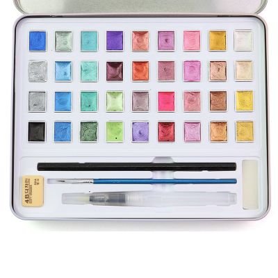 12/36 Colors Glitter Watercolor Paints Set Metallic &amp; Pearlescent Colors Drawing Art Paint for Art Painting Pigment