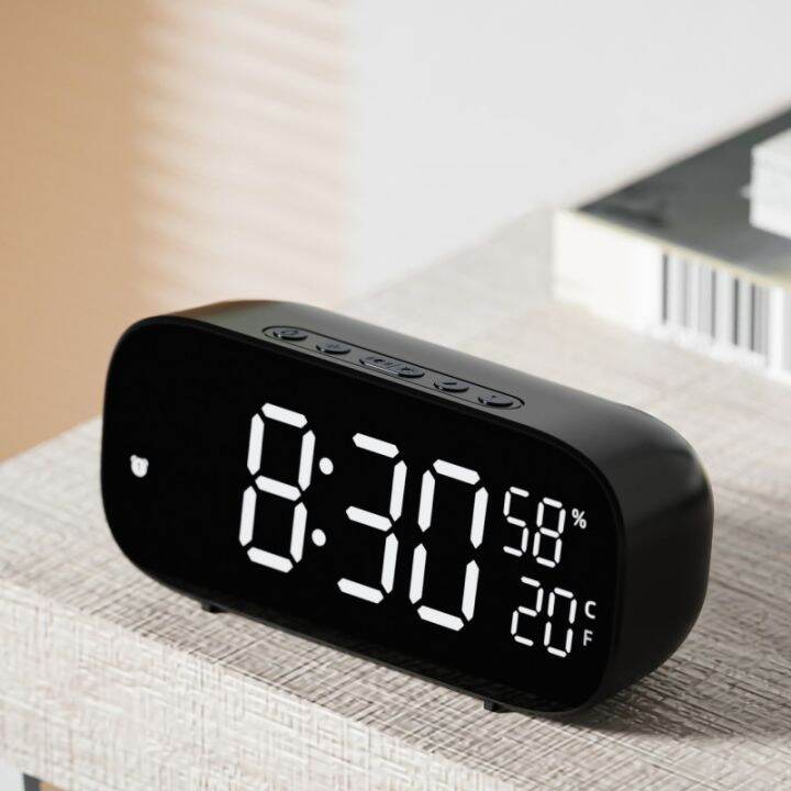 Digital Clock Voice Control Alarm Clock Temperature Humidity Always On ...