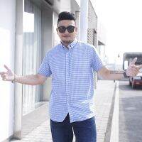 CODLiang Te Mens Casual Short Sleeve Plus Size Plaid Shirt Pocket Front Single Breasted Button Down Checkered Shirts