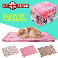 SAWU Pet Mat Paw Prints Cat Dog Puppy Fleece Soft Warm Blanket Bed Cushion Mattress