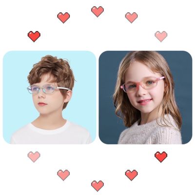 แว่นเด็ก แว่นตาเด็ก แว่นตากรองแสงสีฟ้าถนอมสายตาสำหรับเด็ก N.TRD01 เด็กอายุ 3-15 ปี