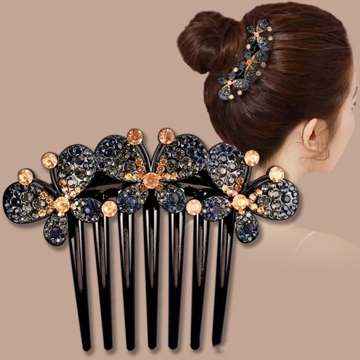 YOCKY Brides Headdress Hair Curler Diamond Hair Clips For Women Bridal  Korean Style Hair Clip Diamond Hairpin Fashion Jewelry Butterfly Hair Comb  | Lazada PH