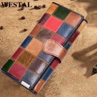 WESTAL tas genggam dompet kulit wanita dompet koin antik dompet wanita untuk ponsel dompet wanita dompet untuk wanita kartu 4203