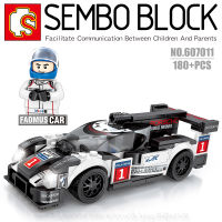 บล็อกตัวต่อรถแข่ง พร้อมมินิฟิกเกอร์ 1 ตัว SEMBO BLOCK 607011 จำนวน 180 ชิ้น