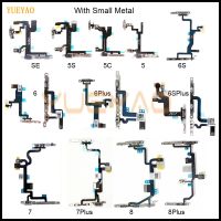 Power Flex พร้อมที่ยึดโลหะสําหรับ iPhone 5 5C 5S SE 6 6S 7 8 Plus ปิดเสียงสวิตช์ปุ่มปรับระดับเสียง Flex Cable