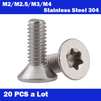 20ชิ้น M2/M2.5/M3/M4 * 4-20มม. 304สแตนเลสหกแฉกสกรูหัวแบนสกรูหัว Countersunk