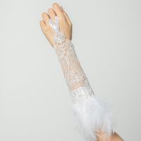 ❡ Chic Satin Glove For Wedding Wth Bow Long Fingerless Elbow Length Bridal Accessories 2021 Stretch Lace Wedding Gloves For Bride