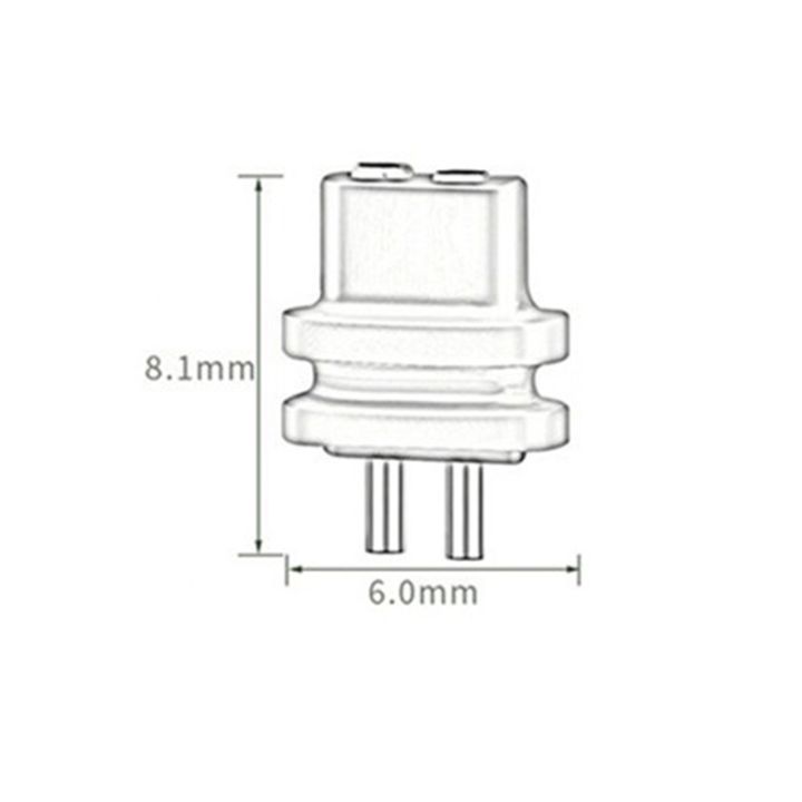 2-pcs-2-pin-0-78mm-female-socket-double-needle-socket-for-0-7-0-8mm-male-pin-black