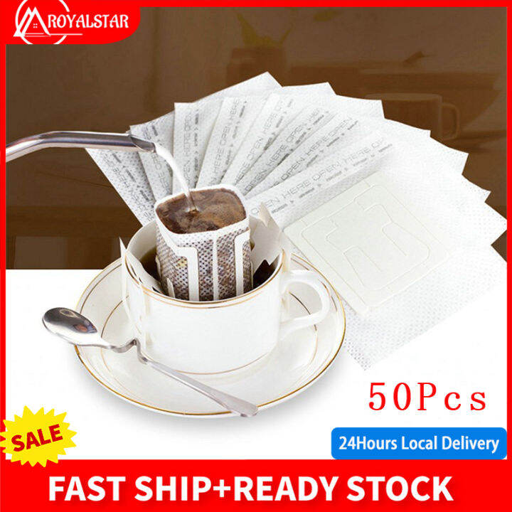 Royalstar 50pcs / Pack Coffee Filter Bag Portable Filter Bag Hanging Ear Drip Coffee Bag Single