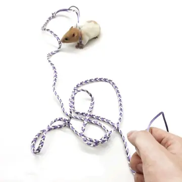 Adjustable Small Pet Rat Mouse Hamster Harness Rope Lead Leash with Bell