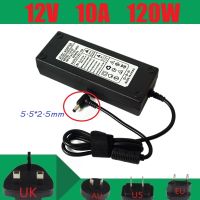 10A ไฟฟ้ากระแสสลับ100V-240V อะแดปเตอร์แปลงไฟ12V แหล่งจ่ายไฟ EU/US/UK ปลั๊ก DC 5.5X2.5มม. LED ใหม่