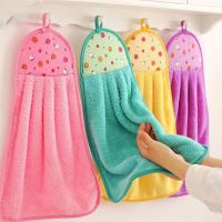 Coral Velvet Bathroom Supplies Soft Hand Towel Absorbent Cloth Dishcloths Hanging Cloth Kitchen Accessories 30*38cm