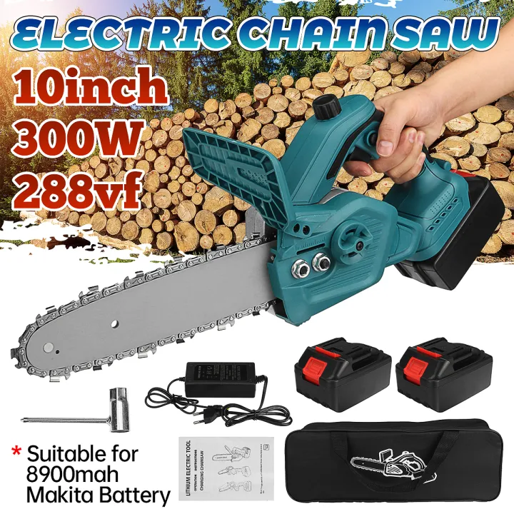 288V 300W 10 Inch Electric Chainsaw Portable and Cordless Chain saw Gergaji Elektrik Wood Cutter