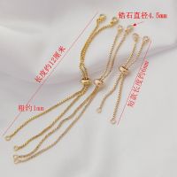 สายโซ่คล้องสร้อยข้อมือ ทอง 14K 18K ประดับเพทาย ยาว 12 และ 6 ซม. ปรับได้ diy