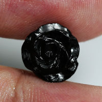 6.35 ct นิล (Black Spinel) ดอกกุหลาบ สีดำ