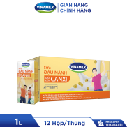 Thùng Sữa đậu nành Vinamilk Gấp đôi Canxi không đường Hộp giấy 1L