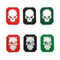 Skull Demon Night Light PVC Hook And Loop Rubber Patches ทหาร Soft Silcone Luminous Glow In Dark สติกเกอร์เสื้อผ้า Badge