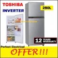 [FREE SHIPPING] Toshiba 280L Refrigerator GR-A28MS Top Mount Freezer 2 Door Fridge INVERTER GRA28MS GR-A28MU. 