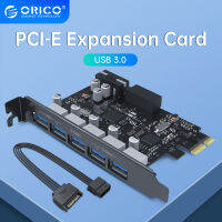 ORICO USB 3.0การ์ดเอ็กซ์แพนชัน PCI-E 5พอร์ตอะแดปเตอร์ฮับคอนลเลอร์ภายนอกการ์ดด่วนพร้อมสายไฟขั้วต่อ4พิน