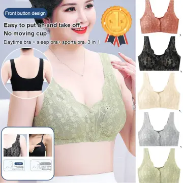 Women Sexy Lace Front Button Shaping Cup Shoulder Strap Large Size